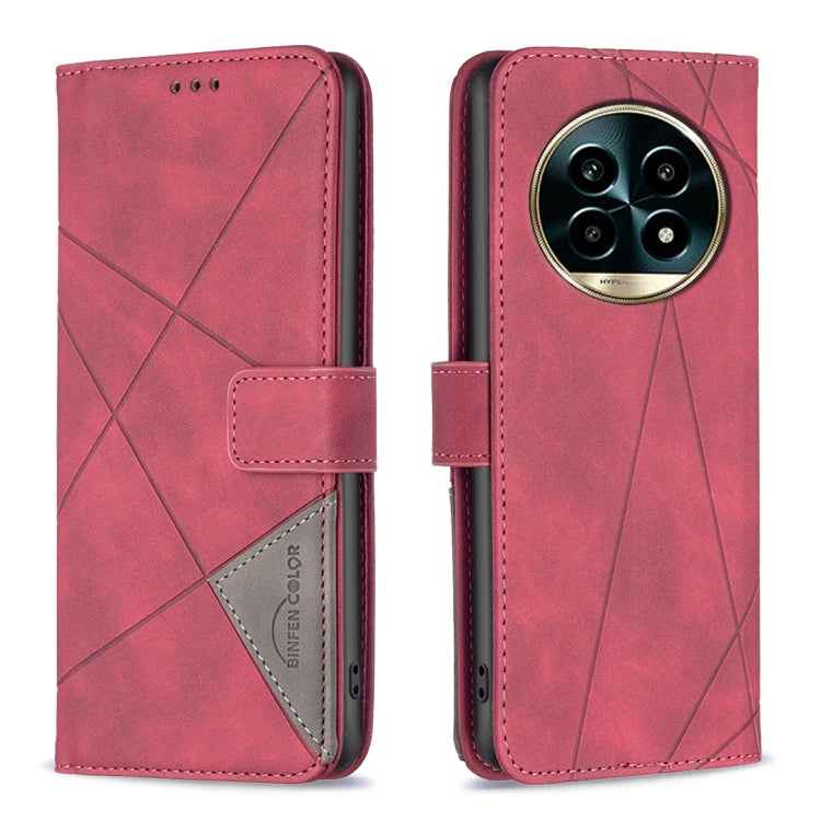 Magnetic Buckle Rhombus Texture Leather Phone Case