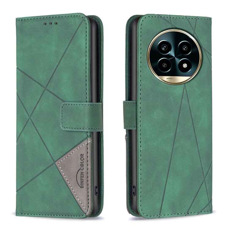 Magnetic Buckle Rhombus Texture Leather Phone Case
