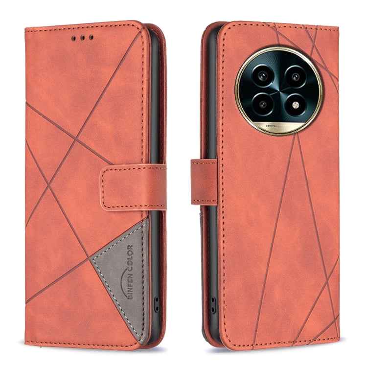 Magnetic Buckle Rhombus Texture Leather Phone Case
