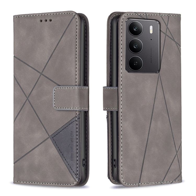 Magnetic Buckle Rhombus Texture Leather Phone Case, For Realme 14X 5G, For Realme C75 4G, For Realme Note 60 / C61, For Realme 13 Pro 5G / 13 Pro+ 5G, For Realme GT 6 / GT 6T, For Realme C61 / C63, For Realme 12+ 5G, For  Realme 11 4G