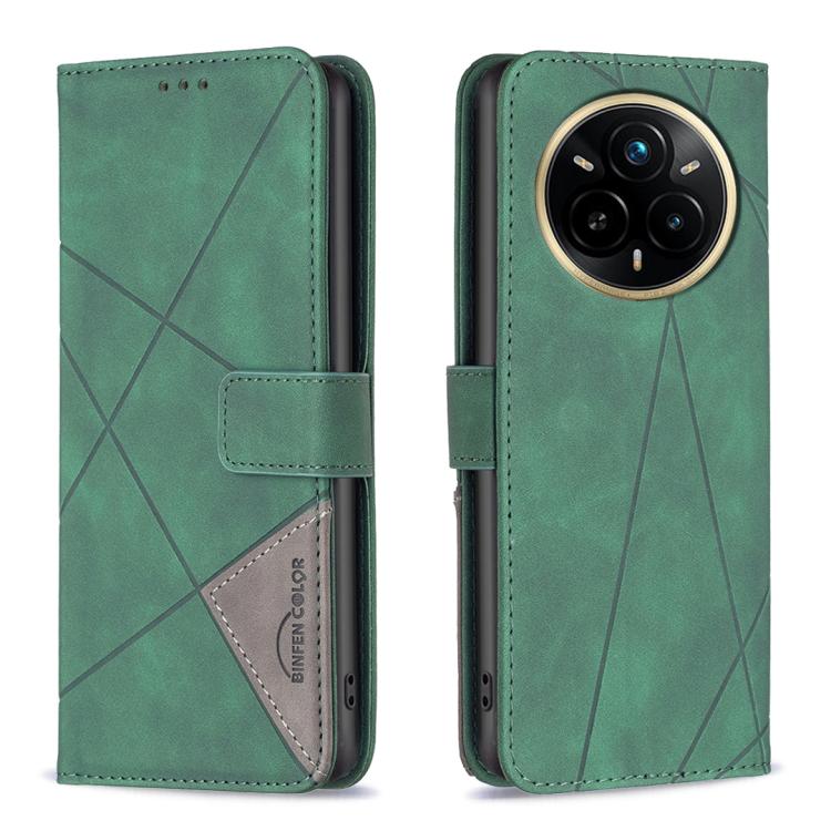 Magnetic Buckle Rhombus Texture Leather Phone Case, For Realme 14 Pro, For Realme 14X 5G, For Realme C75 4G, For Realme Note 60 / C61, For Realme 13 Pro 5G / 13 Pro+ 5G, For Realme GT 6 / GT 6T, For Realme C61 / C63, For Realme 12+ 5G