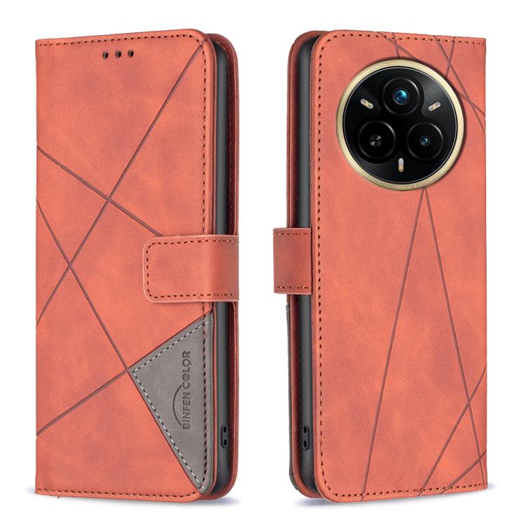 Magnetic Buckle Rhombus Texture Leather Phone Case, For Realme 14 Pro, For Realme 14X 5G, For Realme C75 4G, For Realme Note 60 / C61, For Realme 13 Pro 5G / 13 Pro+ 5G, For Realme GT 6 / GT 6T, For Realme C61 / C63, For Realme 12+ 5G