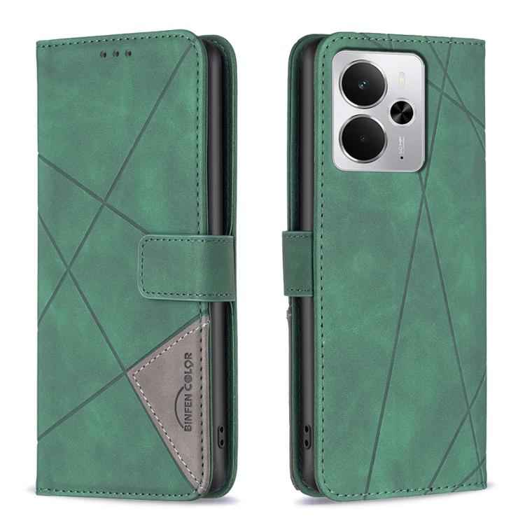 Magnetic Buckle Rhombus Texture Leather Phone Case, For Realme 15 Pro 5G, For Realme 15 5G, For Realme 14 5G Global, For Realme P3 Pro, For Realme 14 Pro, For Realme 14X 5G, For Realme C75 4G, For Realme Note 60 / C61