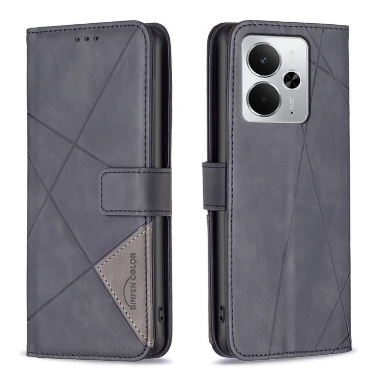 Magnetic Buckle Rhombus Texture Leather Phone Case, For Realme 15 Pro 5G, For Realme 15 5G, For Realme 14 5G Global, For Realme P3 Pro, For Realme 14 Pro, For Realme 14X 5G, For Realme C75 4G, For Realme Note 60 / C61