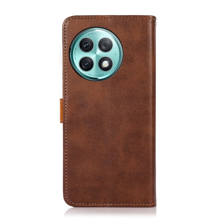 KHAZNEH Dual-color Cowhide Texture Flip Leather Phone Case, For OnePlus Ace 2 Pro, For OnePlus Nord 3 / Ace 2V