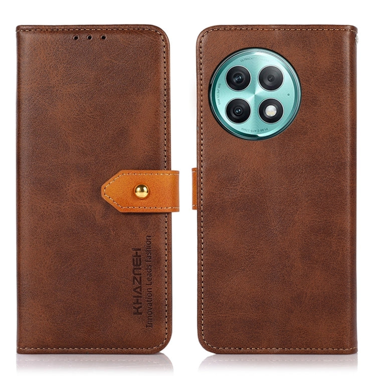KHAZNEH Dual-color Cowhide Texture Flip Leather Phone Case, For OnePlus Ace 2 Pro, For OnePlus Nord 3 / Ace 2V