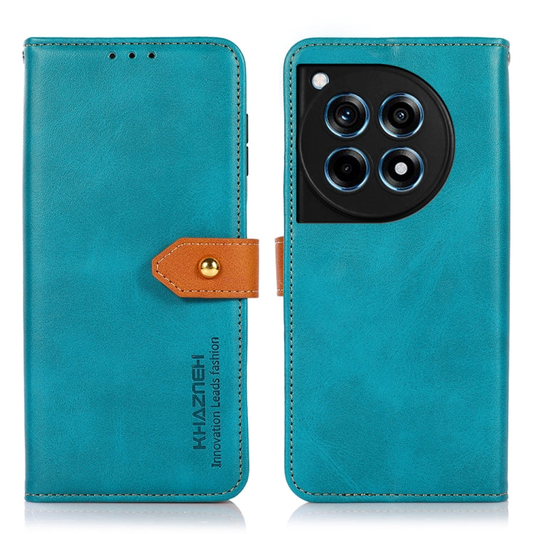 KHAZNEH Dual-color Cowhide Texture Flip Leather Phone Case, For OnePlus 12R / Ace 3, For OnePlus 12, For OnePlus Ace 2 Pro, For OnePlus Nord 3 / Ace 2V