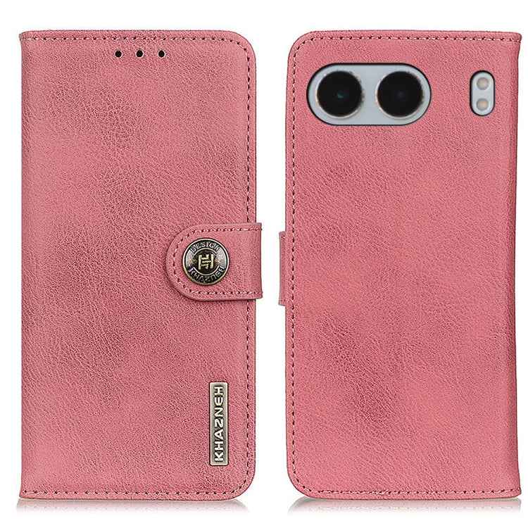 KHAZNEH Cowhide Texture Flip Leather Phone Case