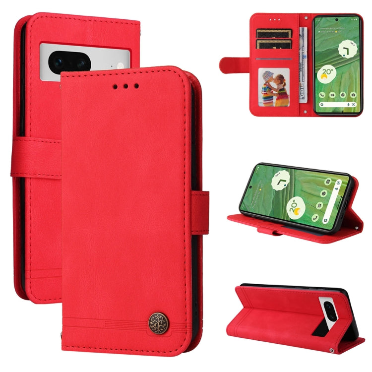 Skin Feel Life Tree Metal Button Leather Phone Case, For Google Pixel 8, For Google Pixel 7a, For Google Pixel 7 Pro, For Google Pixel  7