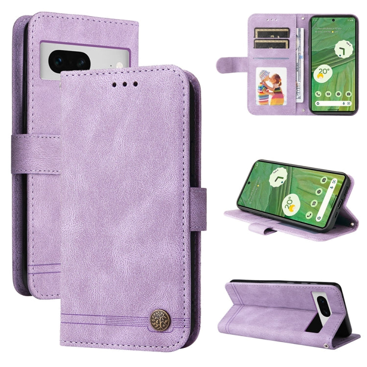 Skin Feel Life Tree Metal Button Leather Phone Case, For Google Pixel 8, For Google Pixel 7a, For Google Pixel 7 Pro, For Google Pixel  7