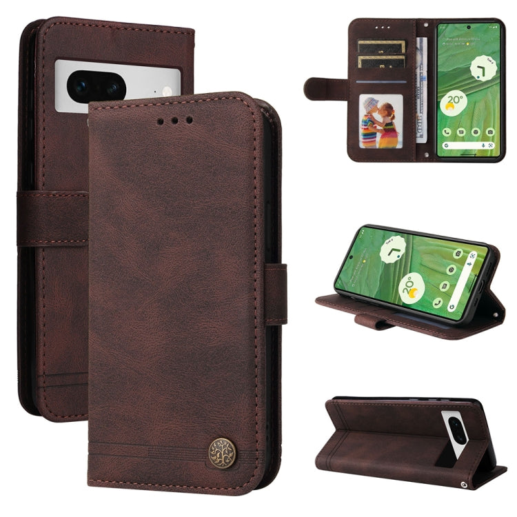 Skin Feel Life Tree Metal Button Leather Phone Case, For Google Pixel 8, For Google Pixel 7a, For Google Pixel 7 Pro, For Google Pixel  7