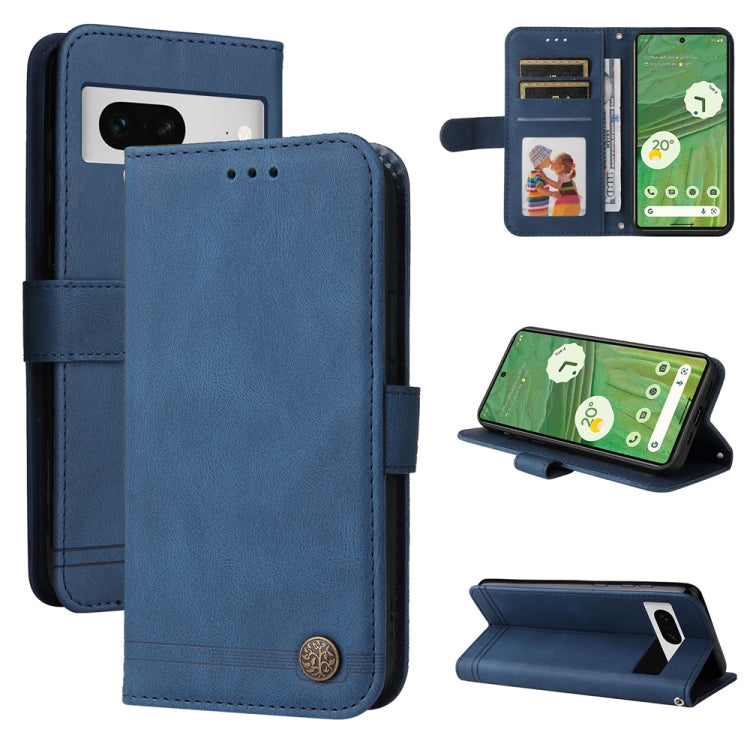 Skin Feel Life Tree Metal Button Leather Phone Case, For Google Pixel 8, For Google Pixel 7a, For Google Pixel 7 Pro, For Google Pixel  7