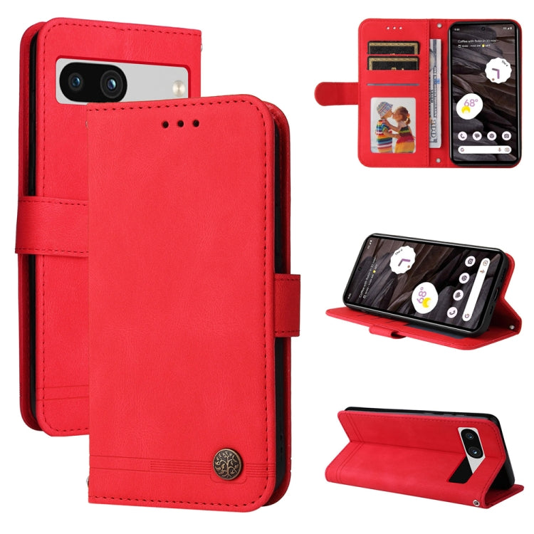 Skin Feel Life Tree Metal Button Leather Phone Case, For Google Pixel 8, For Google Pixel 7a, For Google Pixel 7 Pro, For Google Pixel  7
