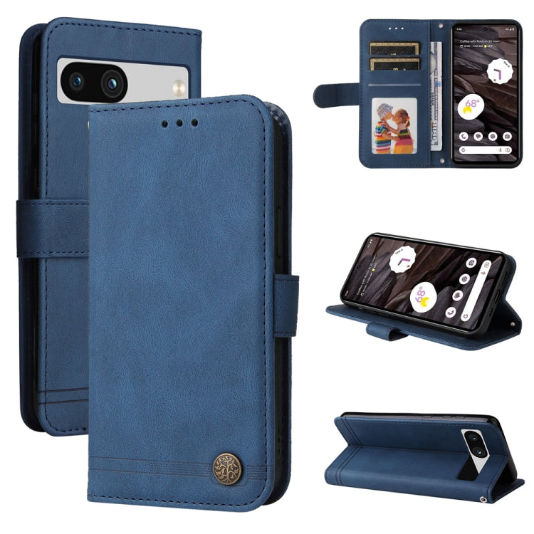 Skin Feel Life Tree Metal Button Leather Phone Case, For Google Pixel 8, For Google Pixel 7a, For Google Pixel 7 Pro, For Google Pixel  7