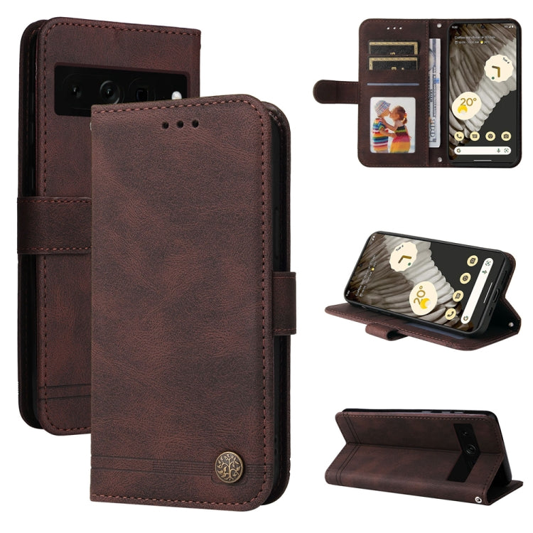 Skin Feel Life Tree Metal Button Leather Phone Case, For Google Pixel 8, For Google Pixel 7a, For Google Pixel 7 Pro, For Google Pixel  7