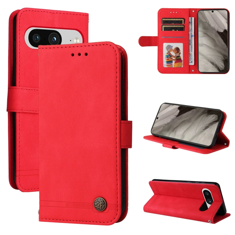 Skin Feel Life Tree Metal Button Leather Phone Case, For Google Pixel 8, For Google Pixel 7a, For Google Pixel 7 Pro, For Google Pixel  7