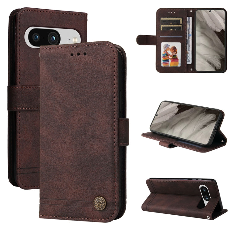 Skin Feel Life Tree Metal Button Leather Phone Case, For Google Pixel 8, For Google Pixel 7a, For Google Pixel 7 Pro, For Google Pixel  7