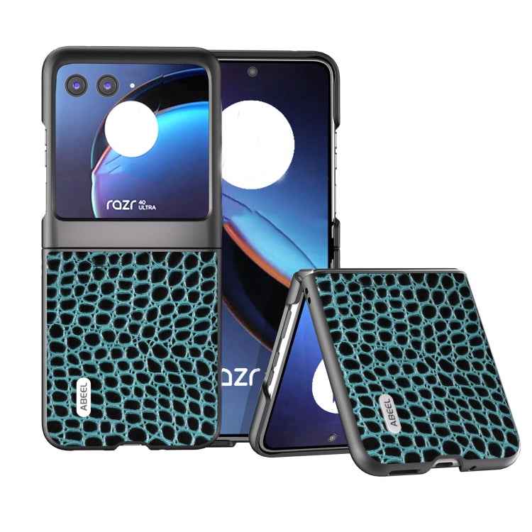 ABEEL Genuine Leather Crocodile Pattern Black Edge Phone Case