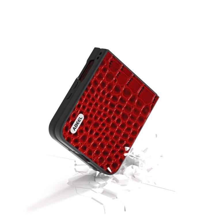 ABEEL Genuine Leather Crocodile Pattern Black Edge Phone Case