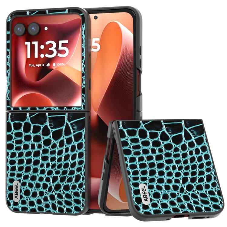 ABEEL Genuine Leather Crocodile Pattern Black Edge Phone Case
