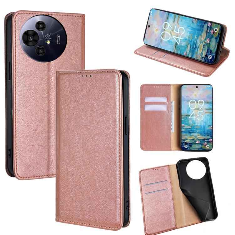 Gloss Oil Solid Color Magnetic Leather Phone Case