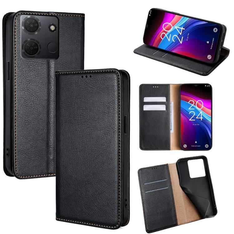 Gloss Oil Solid Color Magnetic Leather Phone Case