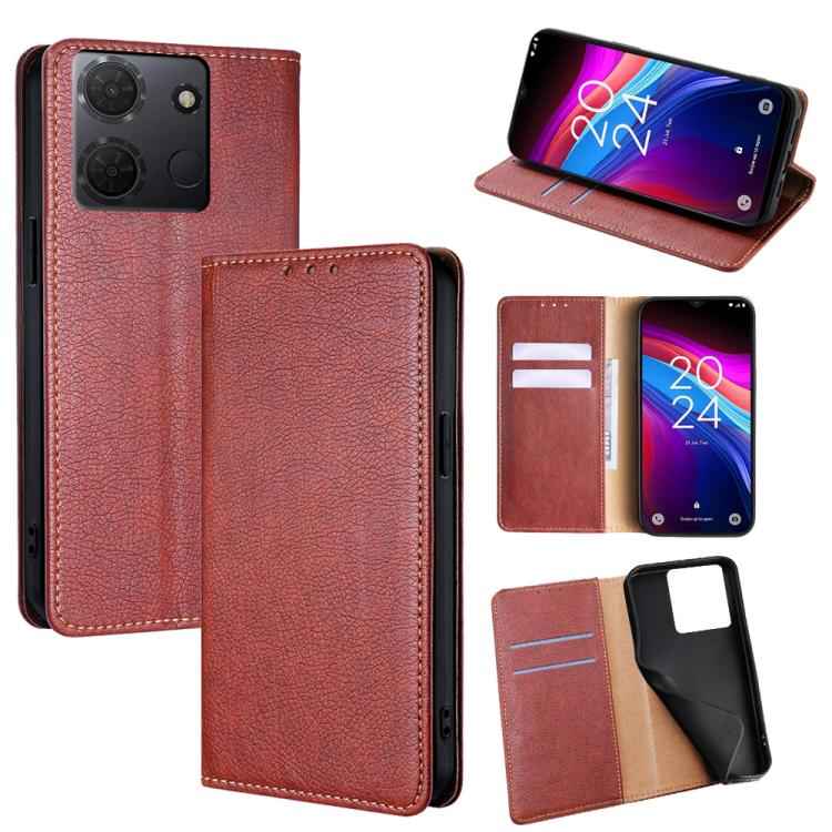 Gloss Oil Solid Color Magnetic Leather Phone Case