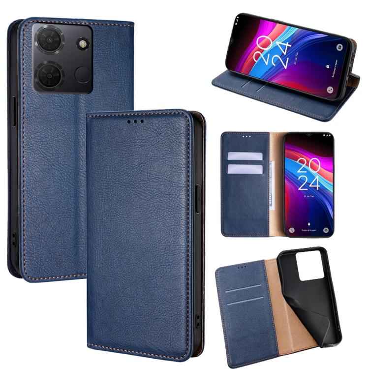 Gloss Oil Solid Color Magnetic Leather Phone Case