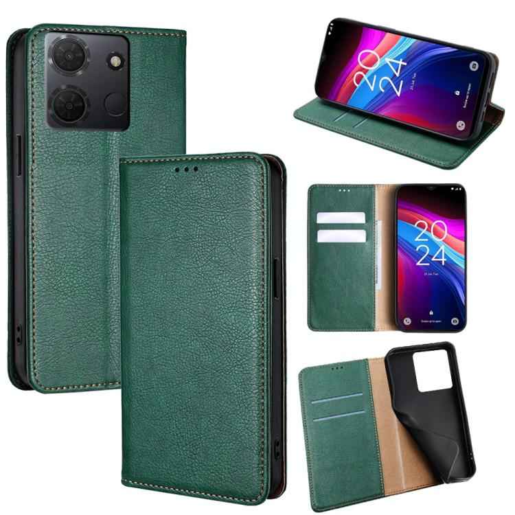 Gloss Oil Solid Color Magnetic Leather Phone Case