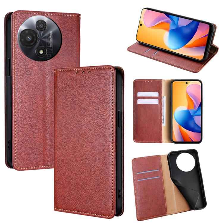 Gloss Oil Solid Color Magnetic Leather Phone Case