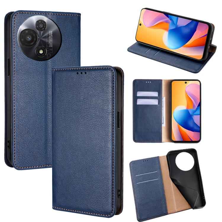 Gloss Oil Solid Color Magnetic Leather Phone Case