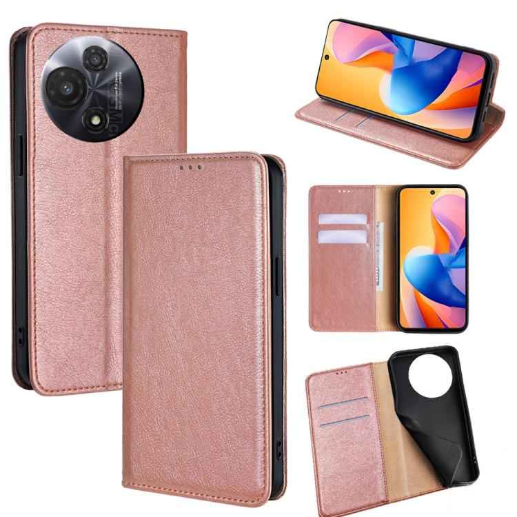 Gloss Oil Solid Color Magnetic Leather Phone Case
