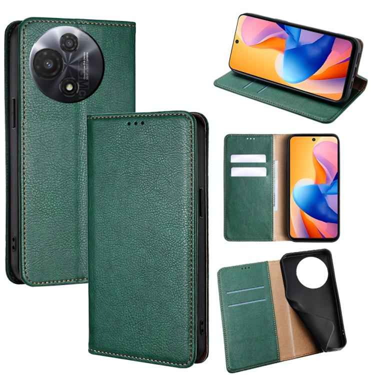 Gloss Oil Solid Color Magnetic Leather Phone Case