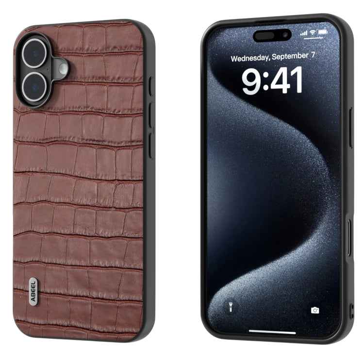 ABEEL Crocodile Texture Genuine Leather Phone Case