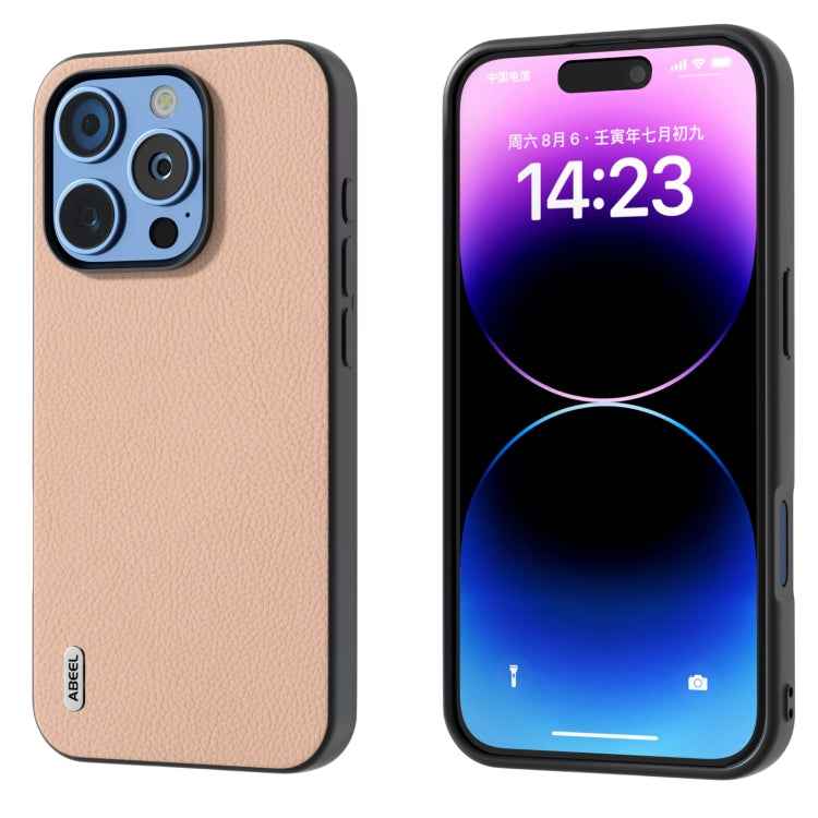 ABEEL Genuine Leather + PC Litchi Texture Phone Case