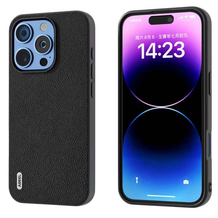 ABEEL Genuine Leather + PC Litchi Texture Phone Case