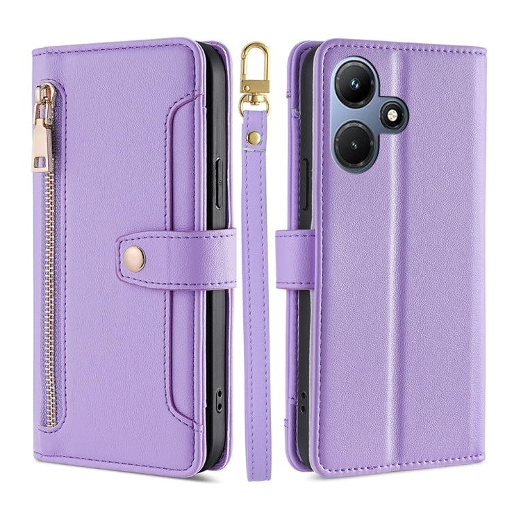 Sheep Texture Cross-body Zipper Wallet Leather Phone Case, For Infinix Hot 40i, For Infinix GT 10 Pro 5G, For Infinix Smart 7 HD, For Infinix Note 30 VIP 5G, For Infinix Hot 30i 4G