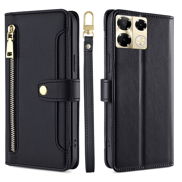 Sheep Texture Cross-body Zipper Wallet Leather Phone Case, For Infinix Note 40 Pro 4G, For Infinix Note 40 Pro 5G, For Infinix Note 40 4G, For Infinix Hot 40i, For Infinix GT 10 Pro 5G, For Infinix Smart 7 HD, For Infinix Note 30 VIP 5G                ...