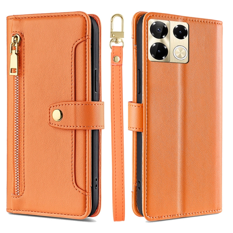 Sheep Texture Cross-body Zipper Wallet Leather Phone Case, For Infinix Note 40 Pro 4G, For Infinix Note 40 Pro 5G, For Infinix Note 40 4G, For Infinix Hot 40i, For Infinix GT 10 Pro 5G, For Infinix Smart 7 HD, For Infinix Note 30 VIP 5G                ...