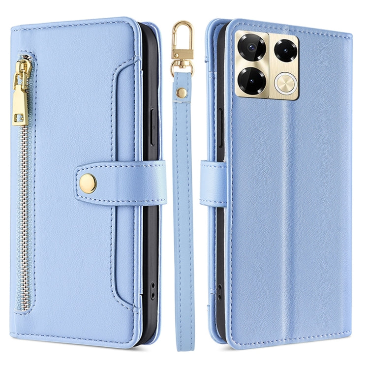 Sheep Texture Cross-body Zipper Wallet Leather Phone Case, For Infinix Note 40 Pro 4G, For Infinix Note 40 Pro 5G, For Infinix Note 40 4G, For Infinix Hot 40i, For Infinix GT 10 Pro 5G, For Infinix Smart 7 HD, For Infinix Note 30 VIP 5G                ...