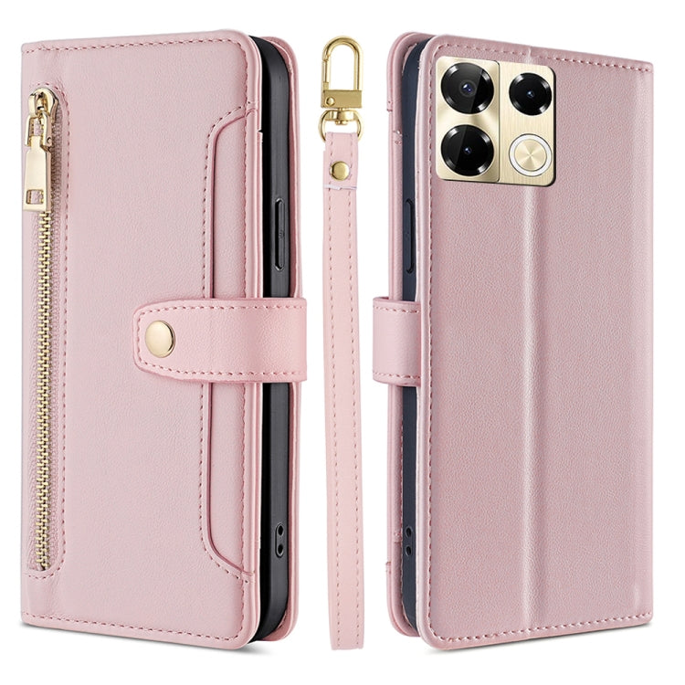Sheep Texture Cross-body Zipper Wallet Leather Phone Case, For Infinix Note 40 Pro 4G, For Infinix Note 40 Pro 5G, For Infinix Note 40 4G, For Infinix Hot 40i, For Infinix GT 10 Pro 5G, For Infinix Smart 7 HD, For Infinix Note 30 VIP 5G                ...