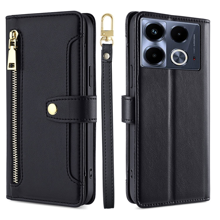 Sheep Texture Cross-body Zipper Wallet Leather Phone Case, For Infinix Note 40 Pro 4G, For Infinix Note 40 Pro 5G, For Infinix Note 40 4G, For Infinix Hot 40i, For Infinix GT 10 Pro 5G, For Infinix Smart 7 HD, For Infinix Note 30 VIP 5G                ...