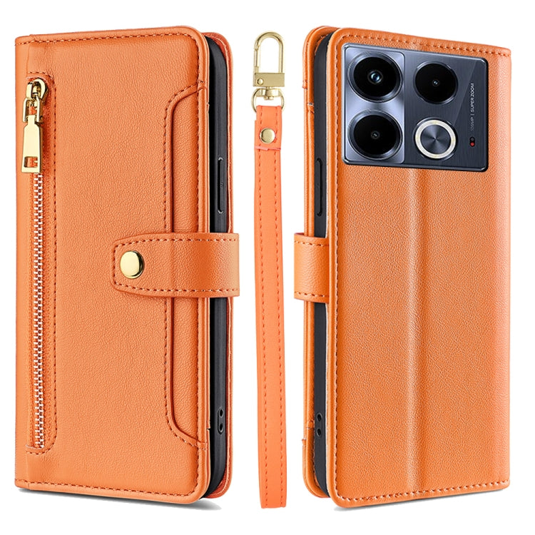 Sheep Texture Cross-body Zipper Wallet Leather Phone Case, For Infinix Note 40 Pro 4G, For Infinix Note 40 Pro 5G, For Infinix Note 40 4G, For Infinix Hot 40i, For Infinix GT 10 Pro 5G, For Infinix Smart 7 HD, For Infinix Note 30 VIP 5G                ...