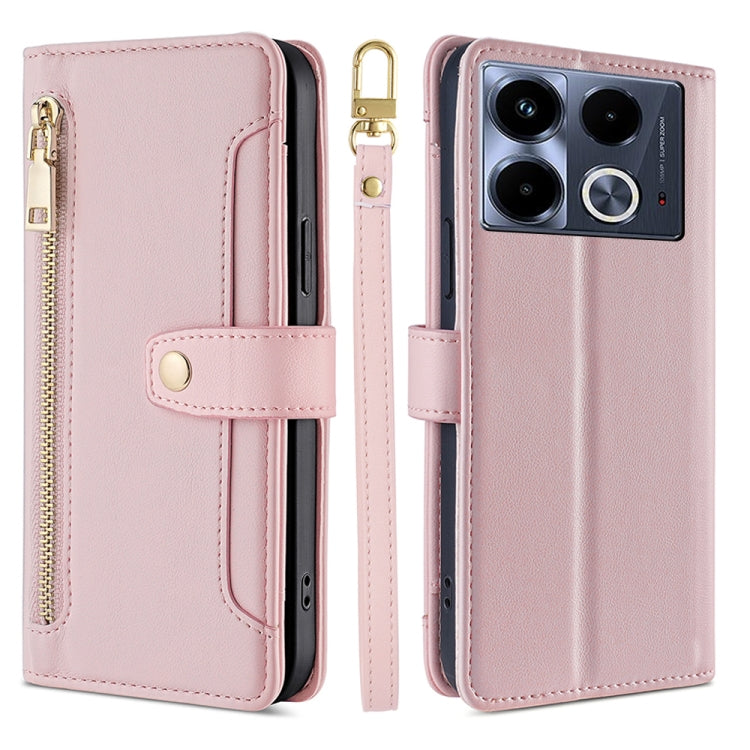 Sheep Texture Cross-body Zipper Wallet Leather Phone Case, For Infinix Note 40 Pro 4G, For Infinix Note 40 Pro 5G, For Infinix Note 40 4G, For Infinix Hot 40i, For Infinix GT 10 Pro 5G, For Infinix Smart 7 HD, For Infinix Note 30 VIP 5G                ...