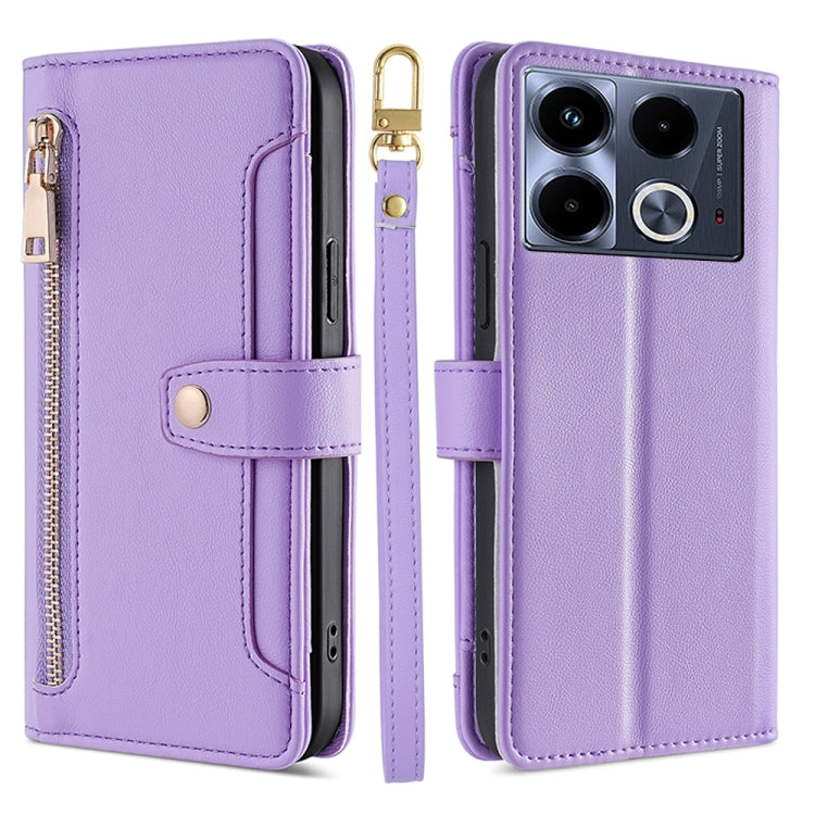 Sheep Texture Cross-body Zipper Wallet Leather Phone Case, For Infinix Note 40 Pro 4G, For Infinix Note 40 Pro 5G, For Infinix Note 40 4G, For Infinix Hot 40i, For Infinix GT 10 Pro 5G, For Infinix Smart 7 HD, For Infinix Note 30 VIP 5G                ...