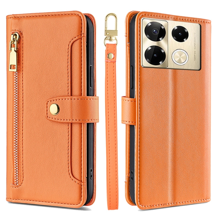 Sheep Texture Cross-body Zipper Wallet Leather Phone Case, For Infinix Note 40 Pro 4G, For Infinix Note 40 Pro 5G, For Infinix Note 40 4G, For Infinix Hot 40i, For Infinix GT 10 Pro 5G, For Infinix Smart 7 HD, For Infinix Note 30 VIP 5G                ...