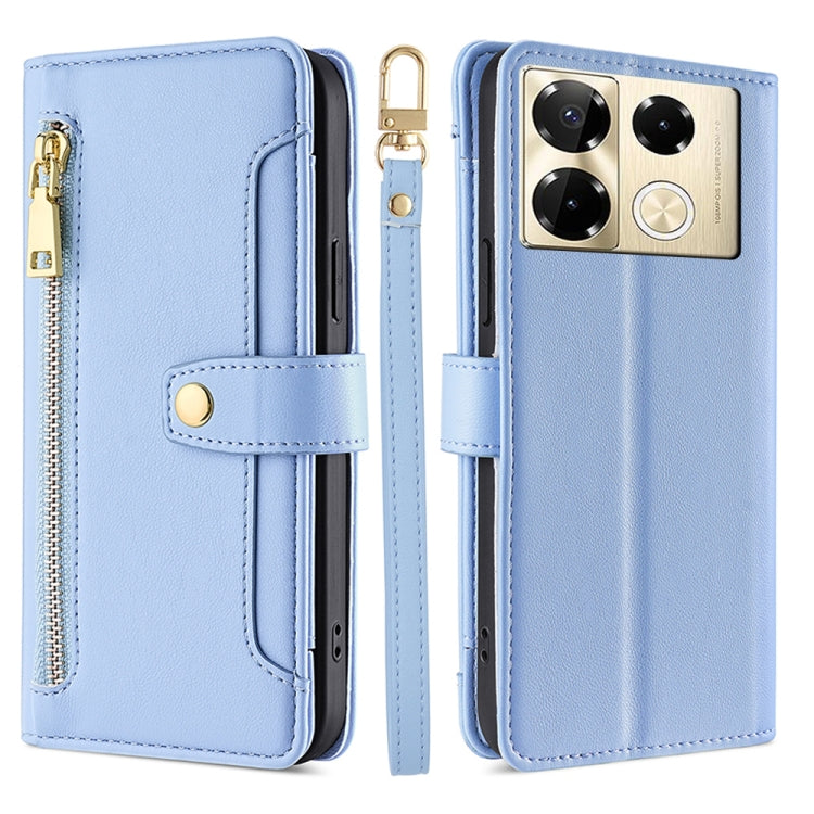 Sheep Texture Cross-body Zipper Wallet Leather Phone Case, For Infinix Note 40 Pro 4G, For Infinix Note 40 Pro 5G, For Infinix Note 40 4G, For Infinix Hot 40i, For Infinix GT 10 Pro 5G, For Infinix Smart 7 HD, For Infinix Note 30 VIP 5G                ...
