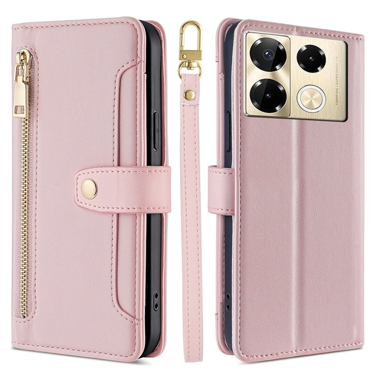 Sheep Texture Cross-body Zipper Wallet Leather Phone Case, For Infinix Note 40 Pro 4G, For Infinix Note 40 Pro 5G, For Infinix Note 40 4G, For Infinix Hot 40i, For Infinix GT 10 Pro 5G, For Infinix Smart 7 HD, For Infinix Note 30 VIP 5G                ...