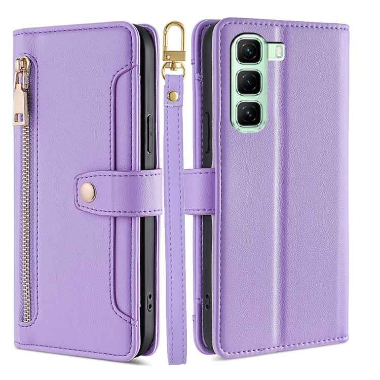 Sheep Texture Cross-body Zipper Wallet Leather Phone Case, For Infinix Hot 50i 4G, For Infinix Hot 50 4G, For Infinix Hot 50 5G, For Infinix Zero 40 4G, For Infinix Note 40 5G, For Infinix Note 40 Pro 4G, For Infinix Note 40 Pro 5G, For Infinix Note 40 4G