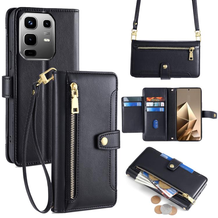 Sheep Texture Cross-body Zipper Wallet Leather Phone Case, For Infinix Hot 60 5G, For Infinix Hot 60 Pro+ 4G, For Infinix Hot 60 Pro 4G, For Infinix Smart 10 4G, For Infinix Note 50s 5G, For Infinix Note 50x 5G, For Infinix Note 50 Pro+ 5G             ...